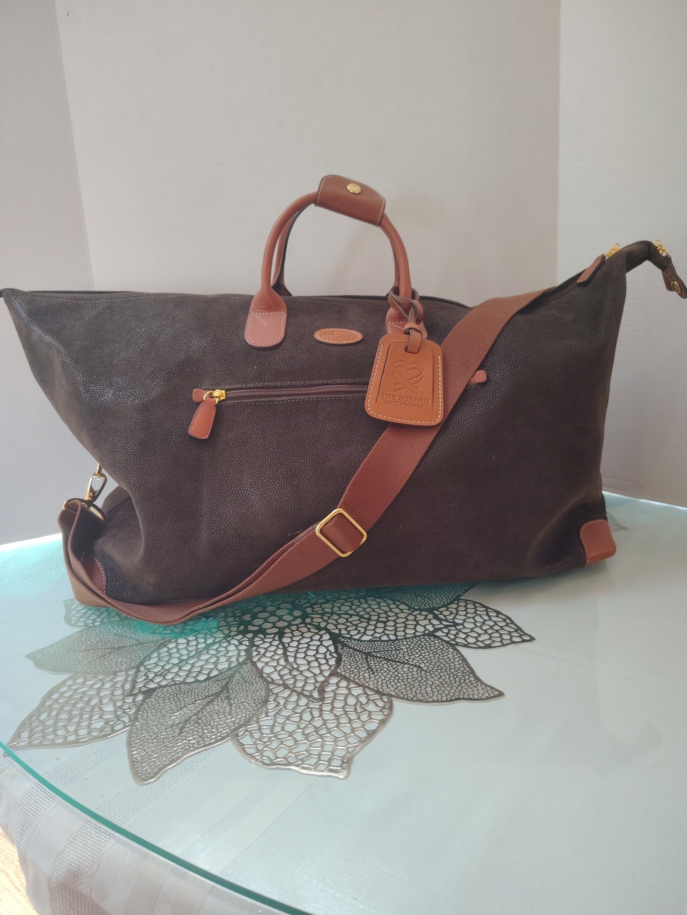 Brics Subaru Love Promise Leather-Trim Weekend Duffel Bag